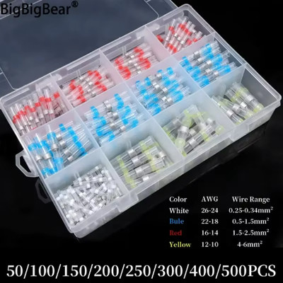 50-500Pcs Solder Seal Wire Connectors Heat Shrink Kit