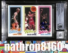 Magic Johnson HOF Signed 1980 Topps RC REPRINT BGS BAS 10 AUTO 15670