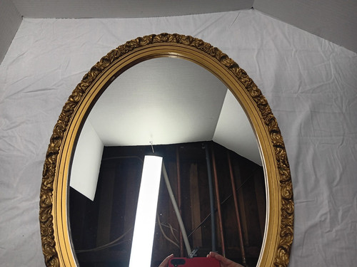 Specchio da parete ovale vintage MCM Burwood stile freccette siroco Hollywood Regency (1972) - Foto 2 di 24