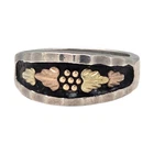 VINTAGE TRI-TONE LEAF STERLING SILVER SIZE 7.75 RING 5.9GR #3375