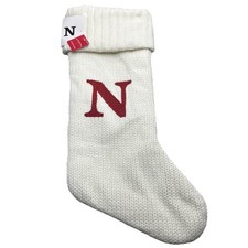 Target Wondershop White Knit Monogram Christmas Stocking 18" Initial Letter "N"