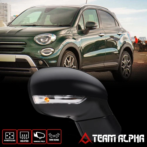 Fits 2016-2020 Fiat 500X[Right Passenger Side] Powered+Heated+Turn Signal Mirror