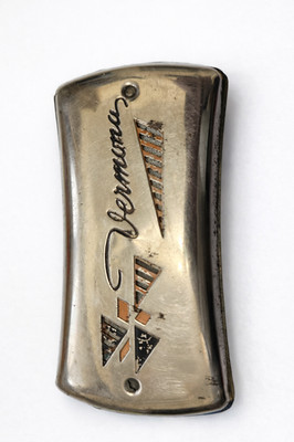 Vintage Vermona Harmonica   Original Metal Top with Blue Comb   For Parts