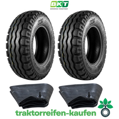 2x 10.0/75-15.3 10PR BKT AW 702 Reifen +2x Schlauch TR15 Anhänger Ackerwagen Set
