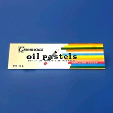 Vintage Grumbacher 24 Artists' Size Oil Pastels Brilliant Color Made In USA