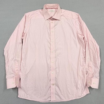 ETON Shirt Mens 16.5 42 Pink Check Contemporary Button Up Long Sleeve Dress