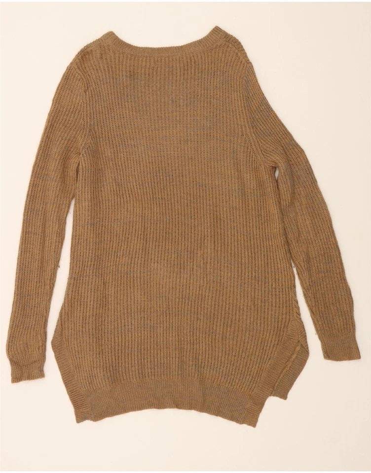 Suéter Jersey MOSSIMO Mujer Longline Cuello Barco Reino Unido 20 2XL Marrón Acrílico DK39 Foto 2 de 3