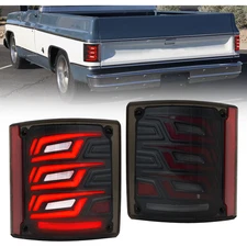 Smoked LED Rear Tail Lights For 1973-1987 Chevy C10 GMC Suburban Jimmy Blazer