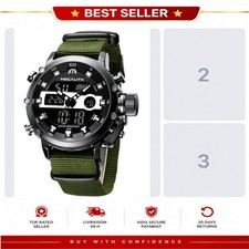 Montre Homme Digitale Sport Militaire Étanche 30M LED Chronomètre