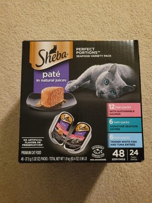 NEW Sheba Perfect Portions Cuts Variety Pack Wet Cat Food 48 Pack 24 twin-packs