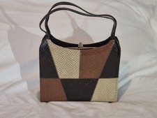 Excrlent Condition Vintage Naturalizer Structured Purse in Snakeskin Patchwork