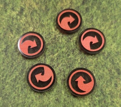 Star Wars Armada SQUADRON 5x Tokens red and transparent.  promo
