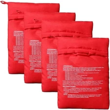 4Pcs Reusable Microwave Potato Bags Baking Cooker Pouch One Size, Red 