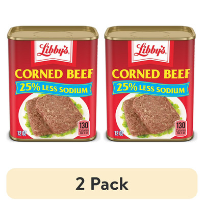 (2 pack) Libby's Corned Beef, 14g Protein Per Serving, Canned Meat, 25% Less ...