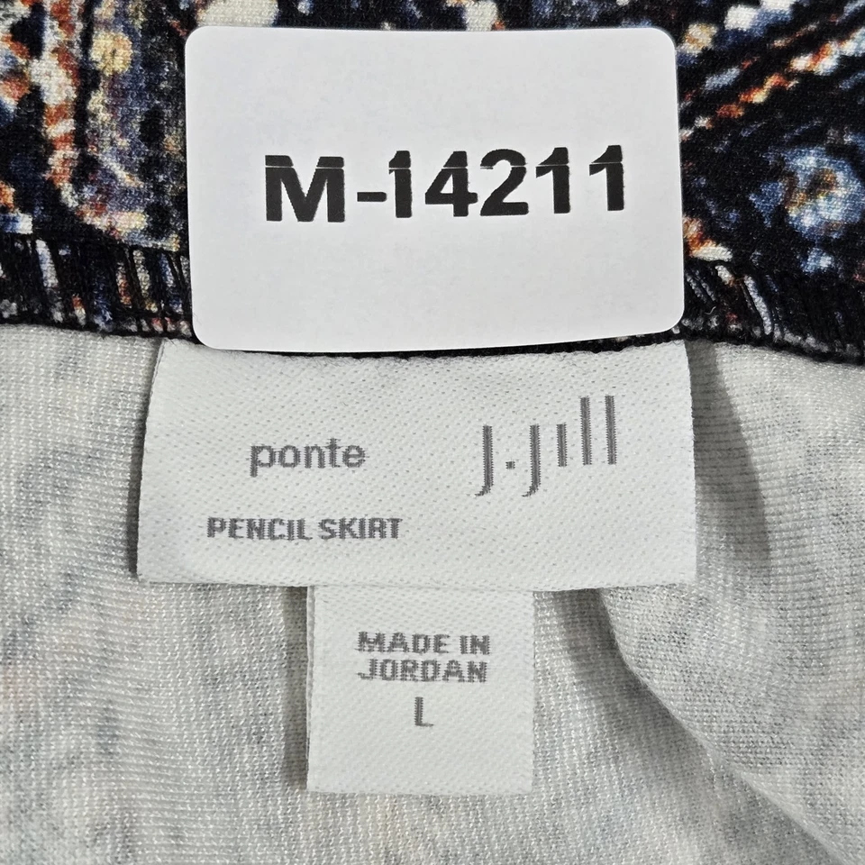 Saia lápis J Jill feminina L multicolorida náilon rayon viscose paisley - Imagem 2 de 4