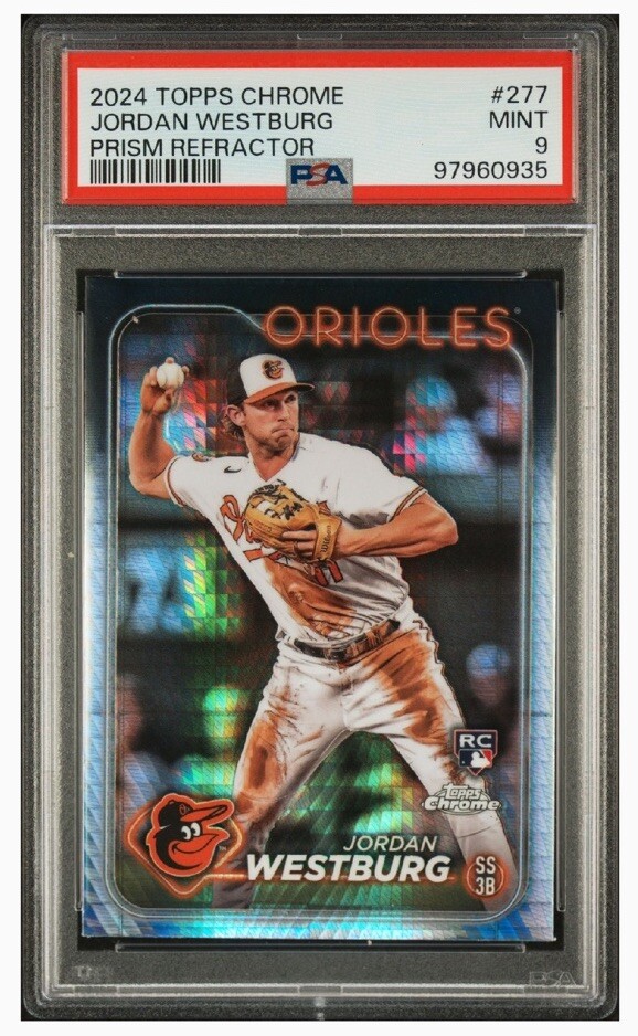 2024 Topps Chrome Jordan Westburg RC Prism Refractor #277 Rookie PSA 9