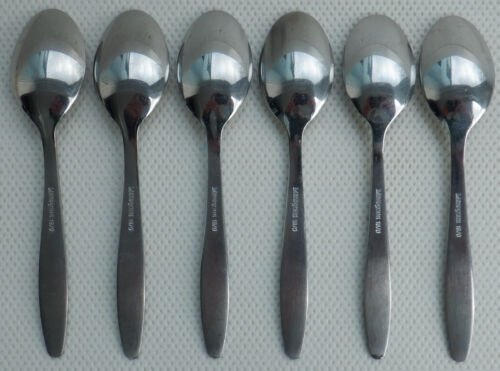 MONOGRAM Vintage Coffee Spoons x6 Stainless Steel Cutlery Kitchenalia 12.1 cm L - Picture 3 of 7