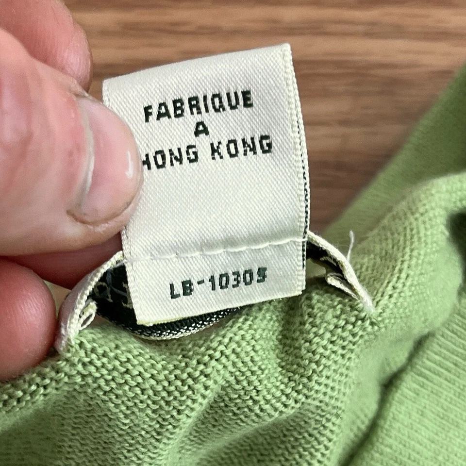 Vtg Cutter & Buck V-Neck Cable Knit Green Cotton Sweater Vest Men’s XL - Image 3 of 4