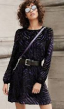 MICHAEL Michael Kors Women's Bishop Sleeves Burnout Party Dress Size S 6285