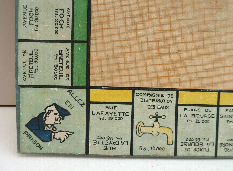 Monopoly Réalisé à la Main Miro Prototype ? 1935-40 Edition Française Jeu Ancien - Photo 4/4