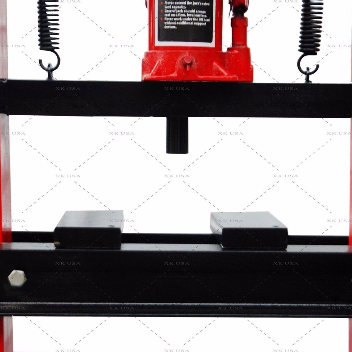 BENTISM Hydraulic Shop Press 12 Ton H-Frame Benchtop Garage Floor Press  with Heavy Steel Plates Adjustable Workbench 