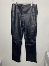 VTG Express Women's Leather Pants Size 5/5 Black Side Zipper