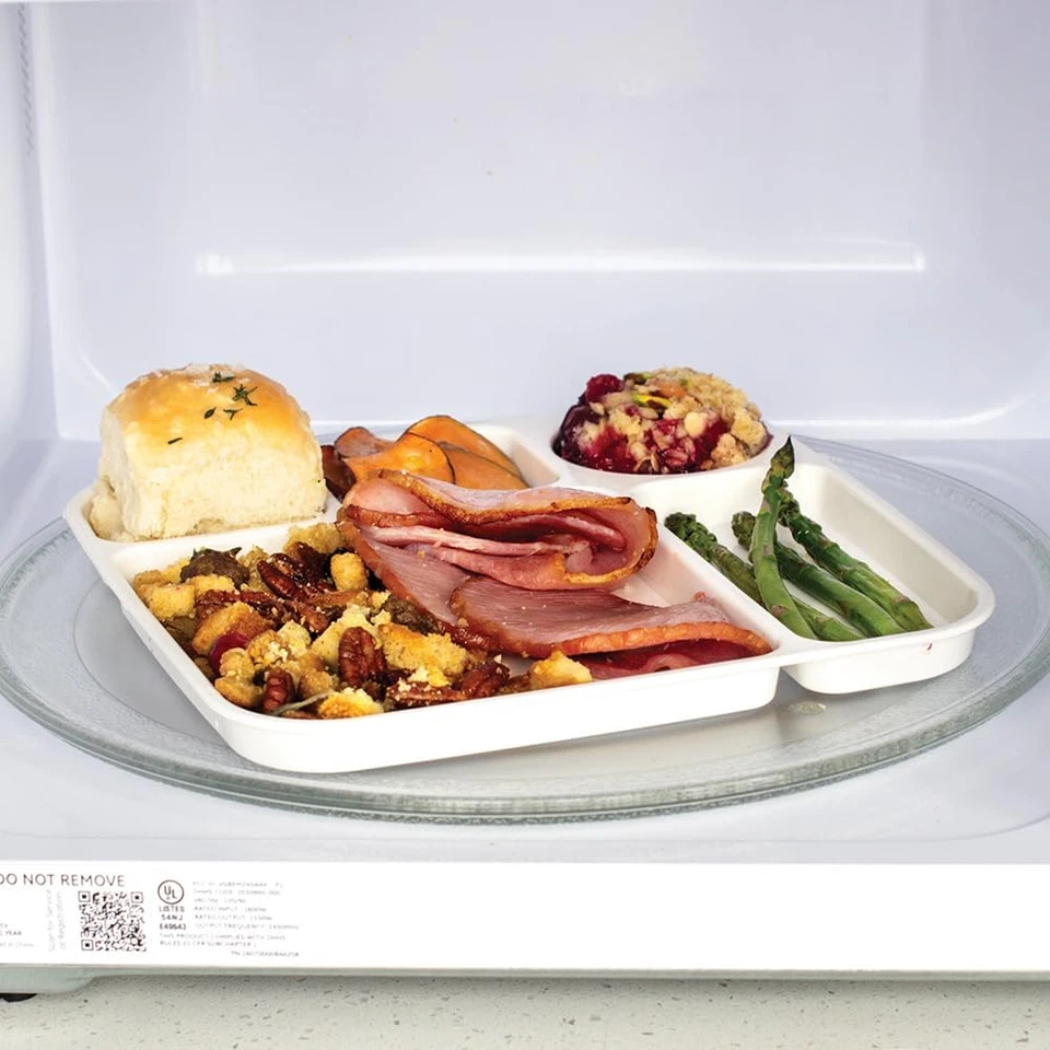 Bandeja de Refeição Dividida Nordic Ware, Conjunto de 2, Branca - Imagem 3 de 4
