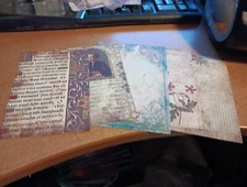 5X SHEETS NOSTALGIC/VINTAGE FOR SCRAPBOOKING/JOURNALS  +/- 13X9 CM (VIN741)