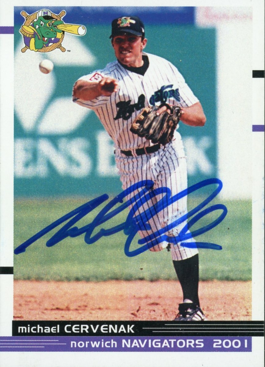 2001 Norwich Navigator MICHAEL MIKE CERVENAK Signed Card autograph