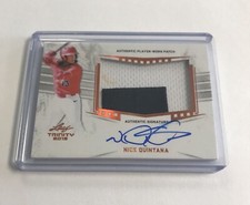 NICK QUINTANA 2019 Leaf Trinity AUTOGRAPH 2-Color PATCH on card AUTO Tigers
