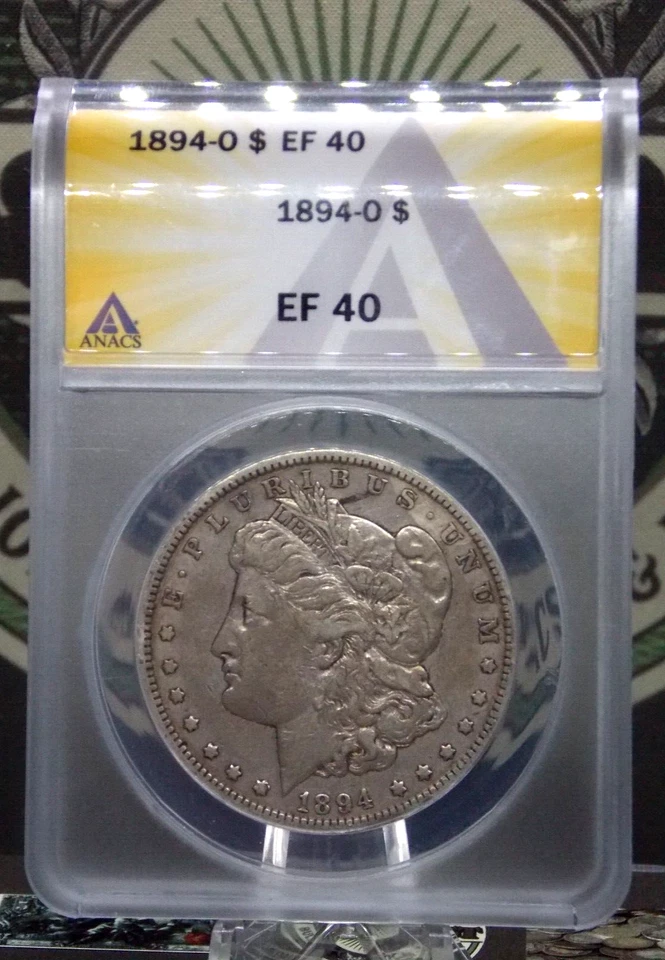 1894 "O" Morgan SILVER Dollar $1 ANACS EF40 #383 XF Extra Fine ECC&C, Inc. - Image 3 of 4