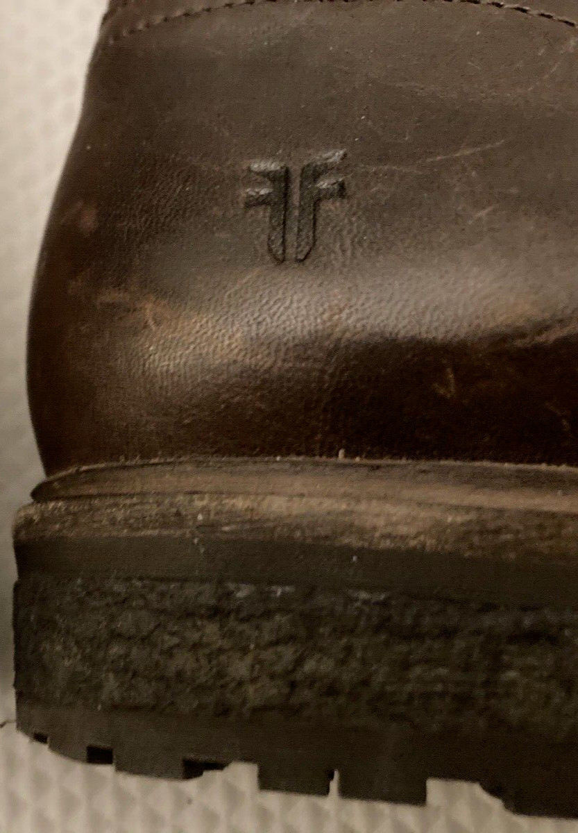 FRYE MARA Button Distressed Leather Shearling Fur… - image 9