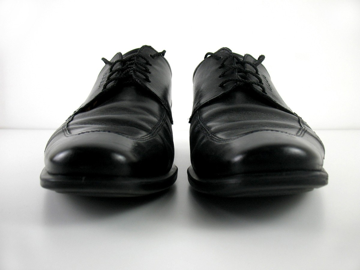 Ecco - Black Leather 4 Eye lace Ups - Oxford Shoes - Men display picture 1