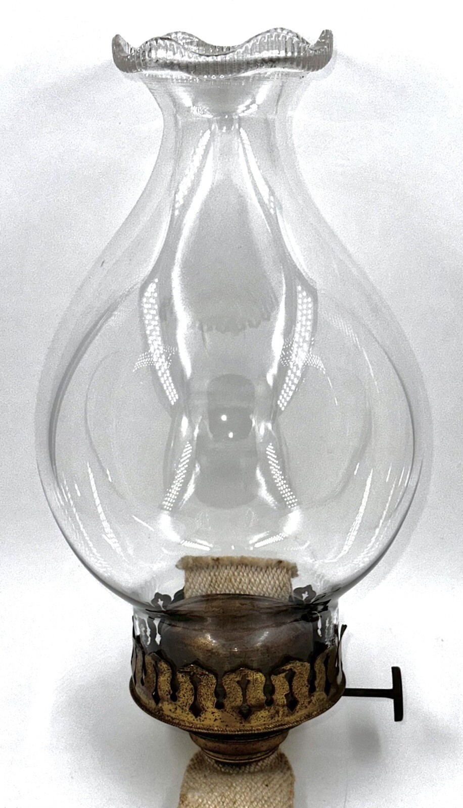 Antique No. 2 & 3 CLIMAX Kerosene Oil Lamp Burner w/ Pie Crust Big