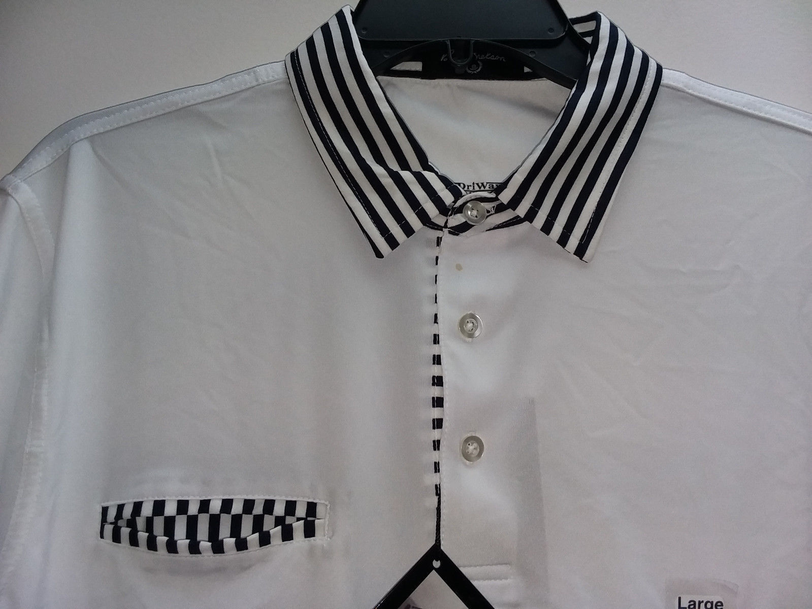 Мужская рубашка поло для гольфа Byron Nelson Performance, белая с темно-синим акцентом[ 2XL]