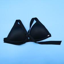 Victorias Secret Large Triangle Bikini Plunge Padded Black VS Swimsuit Top New
