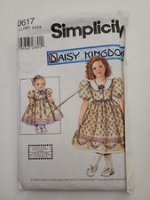 Simplicity Daisy Kingdom Girls Matching Doll Sewing Pattern 0617 Uncut Sz 3-6