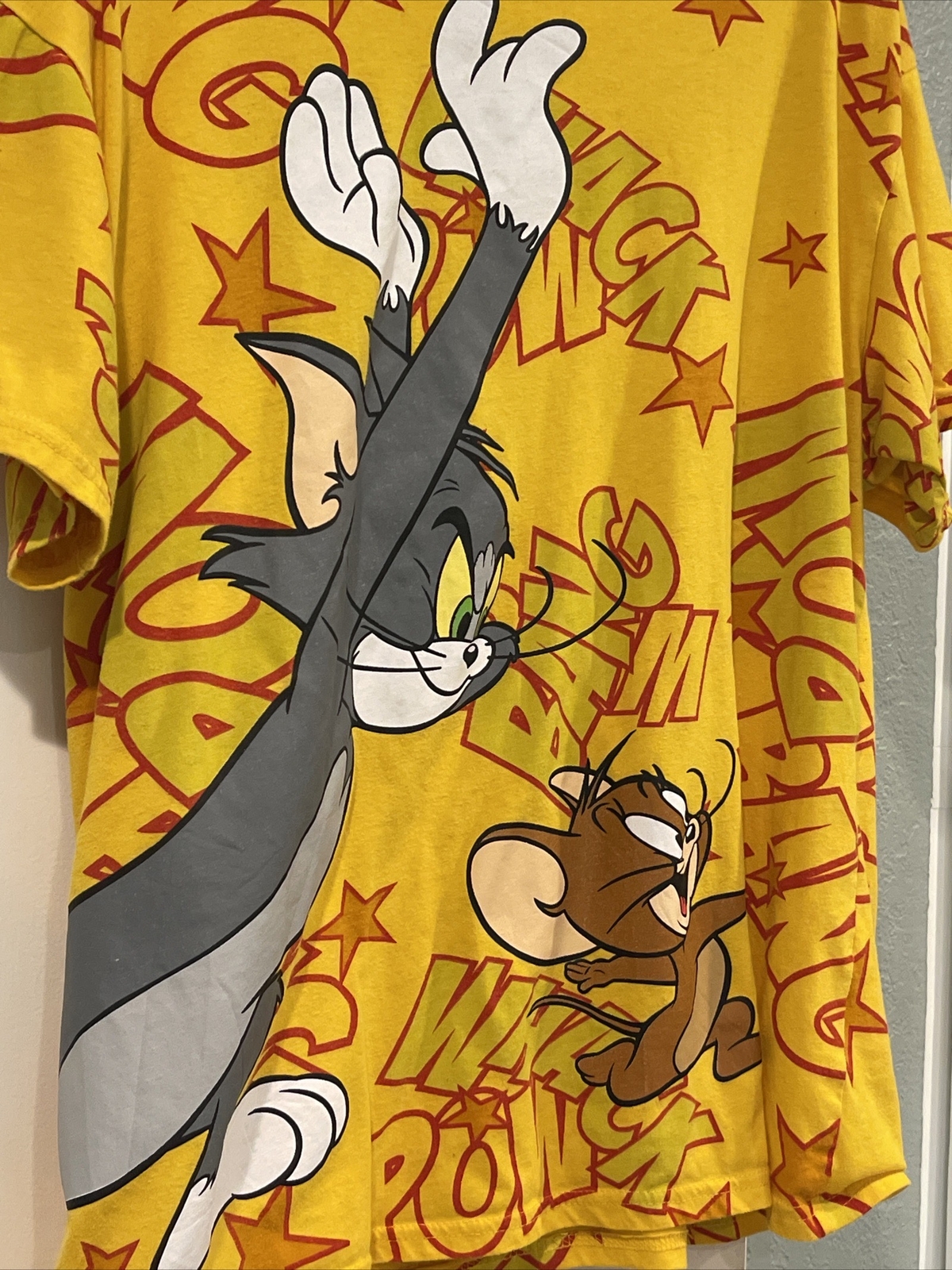 Mens Tom & Jerry Multi-Color All Over Print Cartoon G… - Gem