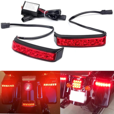 Eagle Lights Black LED Saddlebag Running Brake Turn Signal Lights For Harley FLH
