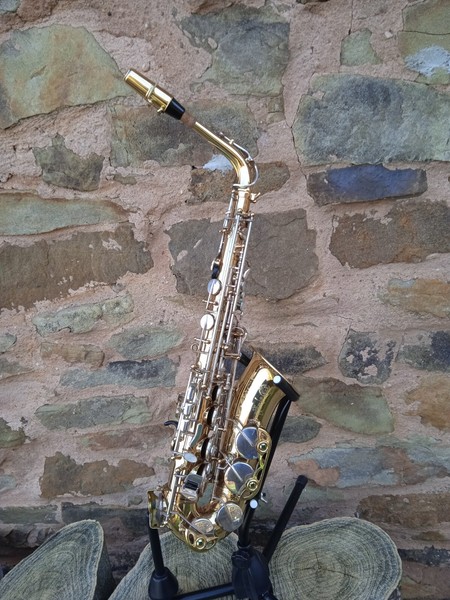 saxofón alto selmer super action laca dorada