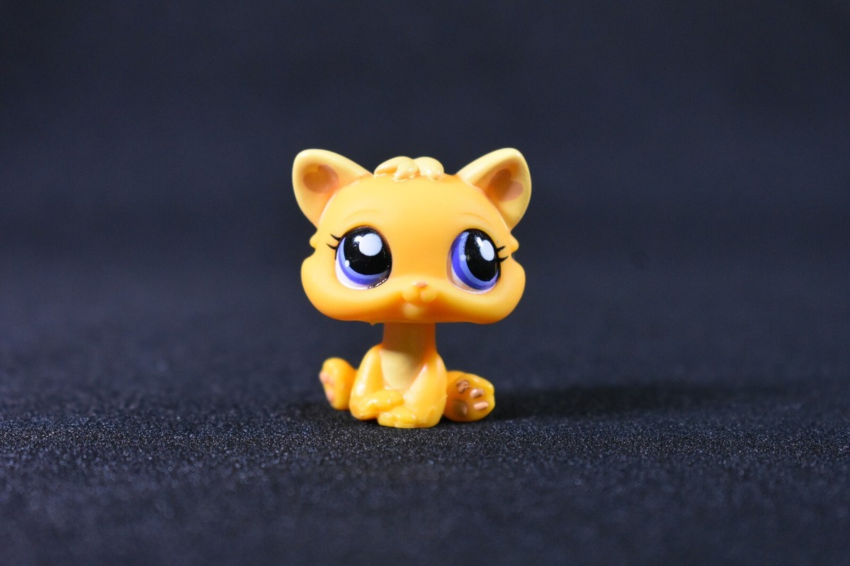 Littlest Pet Shop Authentic 1744 Orange Yellow Kitten Blue Eyes