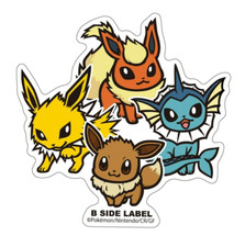 Pokemon Center B-Side Label Sticker - Eevee Jolteon Flareon Vaporeon 2.6in Kanto