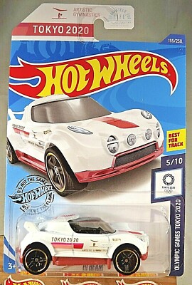 2020 Hot Wheels #155 Olympic Games Tokyo 2020 5/10 HI BEAM White w/Black Pr5 Sp