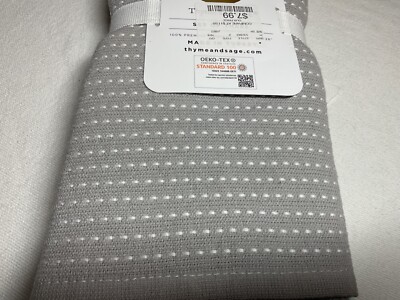 THYME & SAGE KITCHEN TEA TOWELS (3) GRAY GREEN ORANGE  DOTS TURKISH COTTON NWT