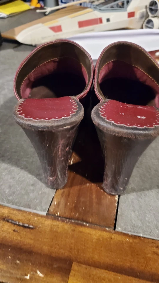 Bongo Vintage Y2K Vivacious Black Studded Heeled Faux Leather Mules size 6M - Image 2 of 4