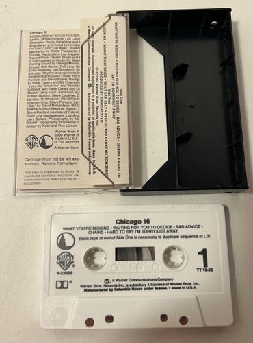 Chicago, Chicago 16 (Audio Cassette Tape, 1982) White Cart, Made In USA - Imagen 3 de 5