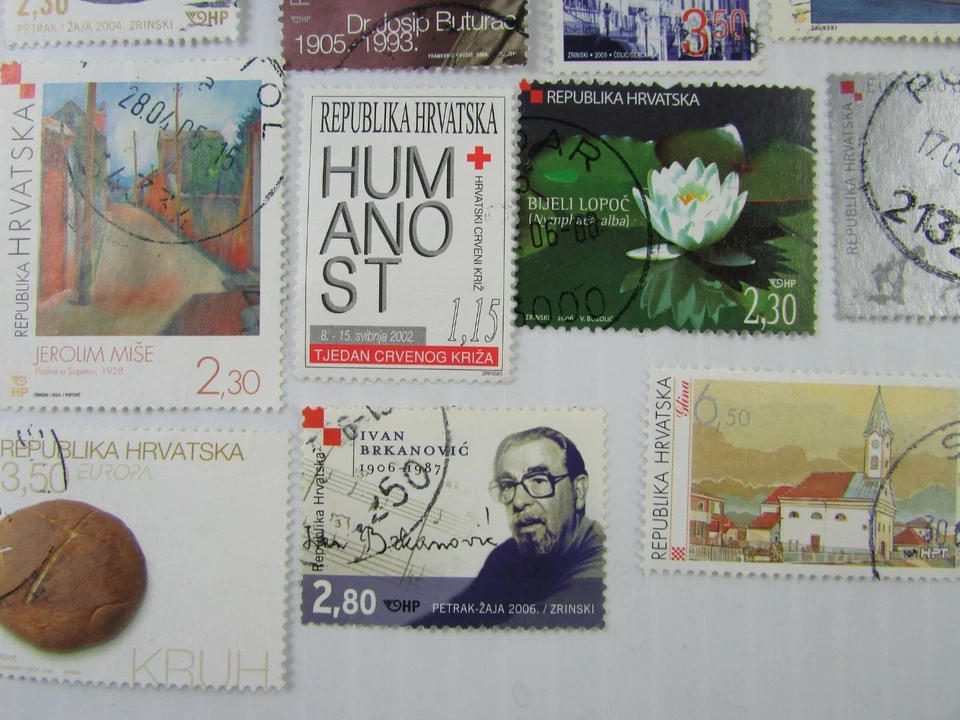 17 selos usados sortidos da Croácia flores cenário arquitetura Cv$25,70 - Imagem 3 de 4