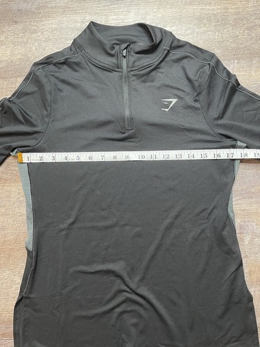 Gymshark Womens Small Long Sleeve Athletic Top Jacket 1/4 zip Black J4 - Picture 3 of 5