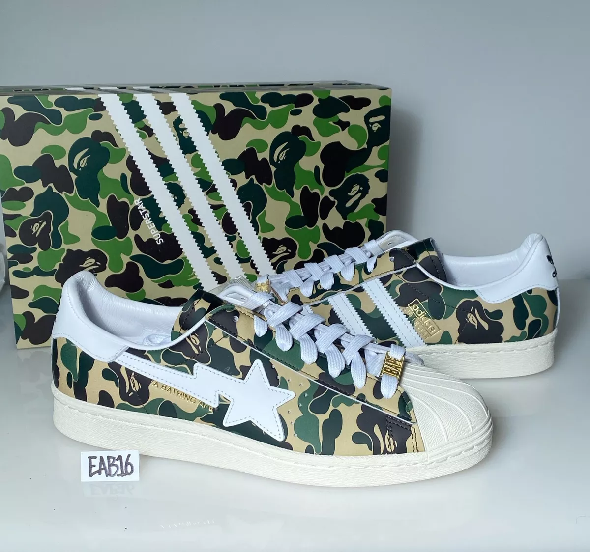 Adidas x Bape Superstar 80s ABC Camo Green White GZ8981 A Bathing ...