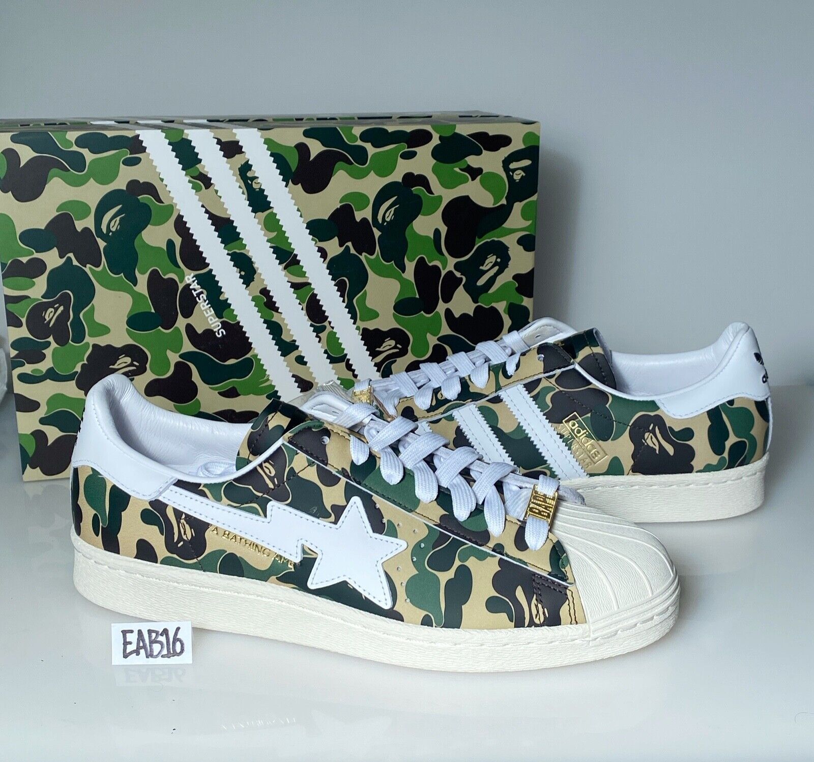 Adidas x Bape Superstar 80s ABC Camo Green White A Bathing Ape Size | eBay